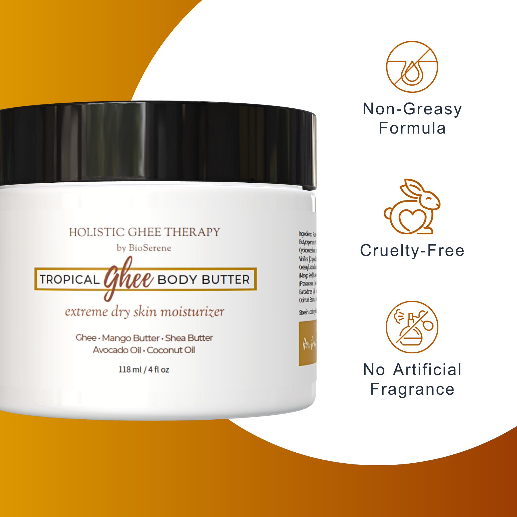 Tropical Ghee Body Butter - Best Body Cream for Dry Skin